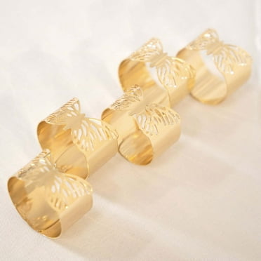 Efavormart 4 Pack | Metallic Blush Rose Gold Laser Cut Butterfly Napkin ...
