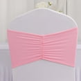 thumbnail image 1 of Efavormart 5 Pack Pink Wide Ruffled Spandex Chair Sash Band - 8"x13", 1 of 11