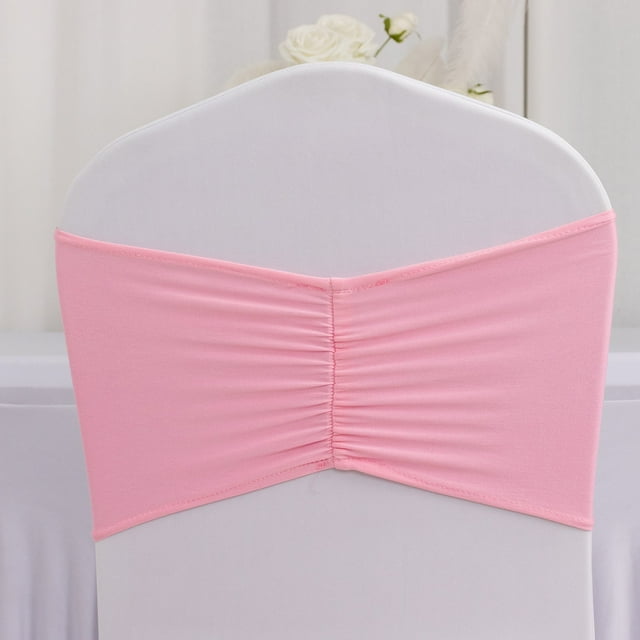 Efavormart 5 Pack Pink Wide Ruffled Spandex Chair Sash Band - 8"x13" - Walmart.com