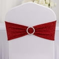 Efavormart 5 Pack Red Shimmer Tinsel Spandex Chair Sashes With Round Silver Rhinestone Chair ...