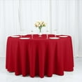 thumbnail image 1 of Efavormart 5 Pack Round Tablecloth, 120 Inch Stain & Wrinkle Resistant Washable Table Cloth, Decorative Polyester Fabric Table Cover for Banquet, Wedding, Dining- Wine, 1 of 10