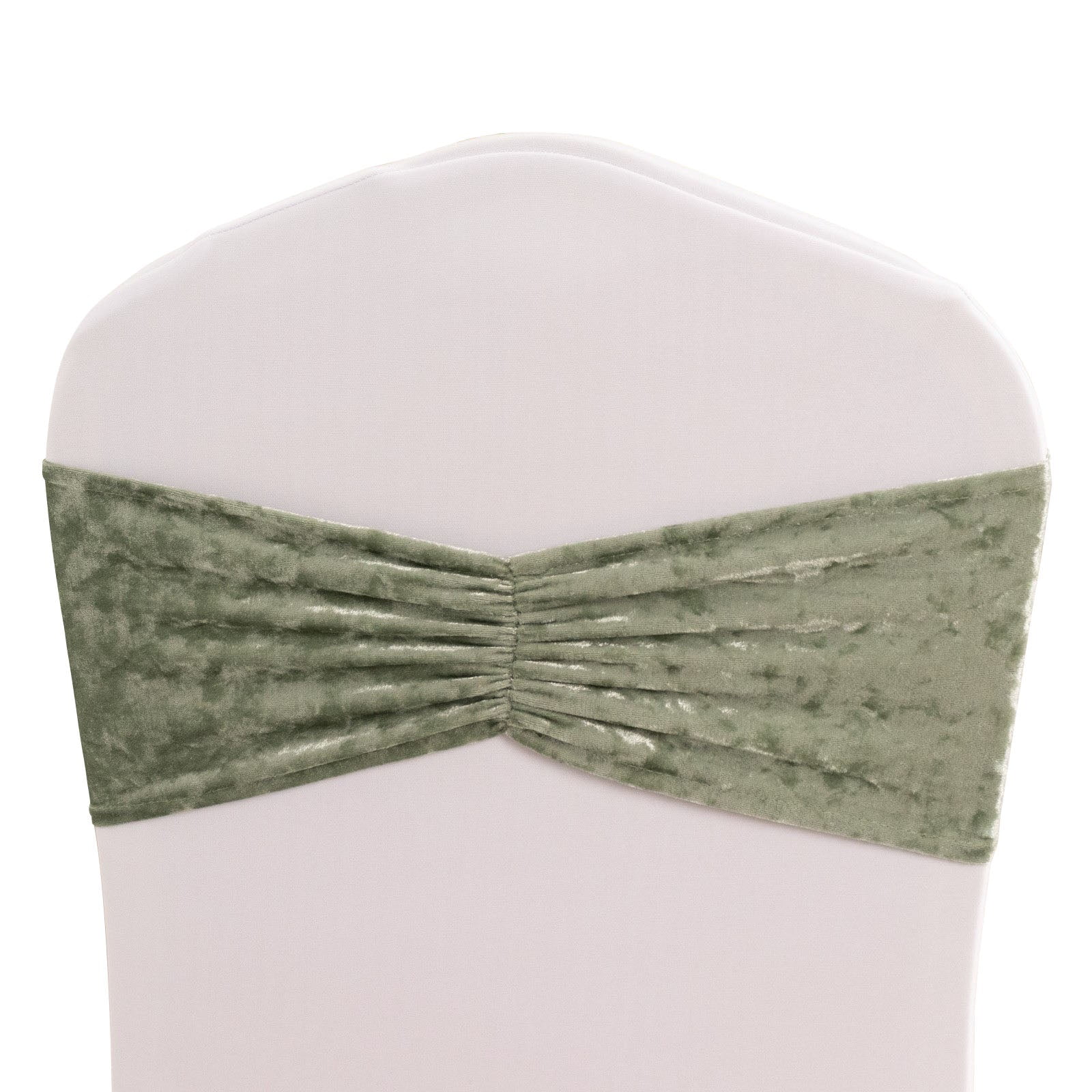 Efavormart 5 Pack Sage Green Premium Crushed Velvet Ruffle Chair Sashes ...