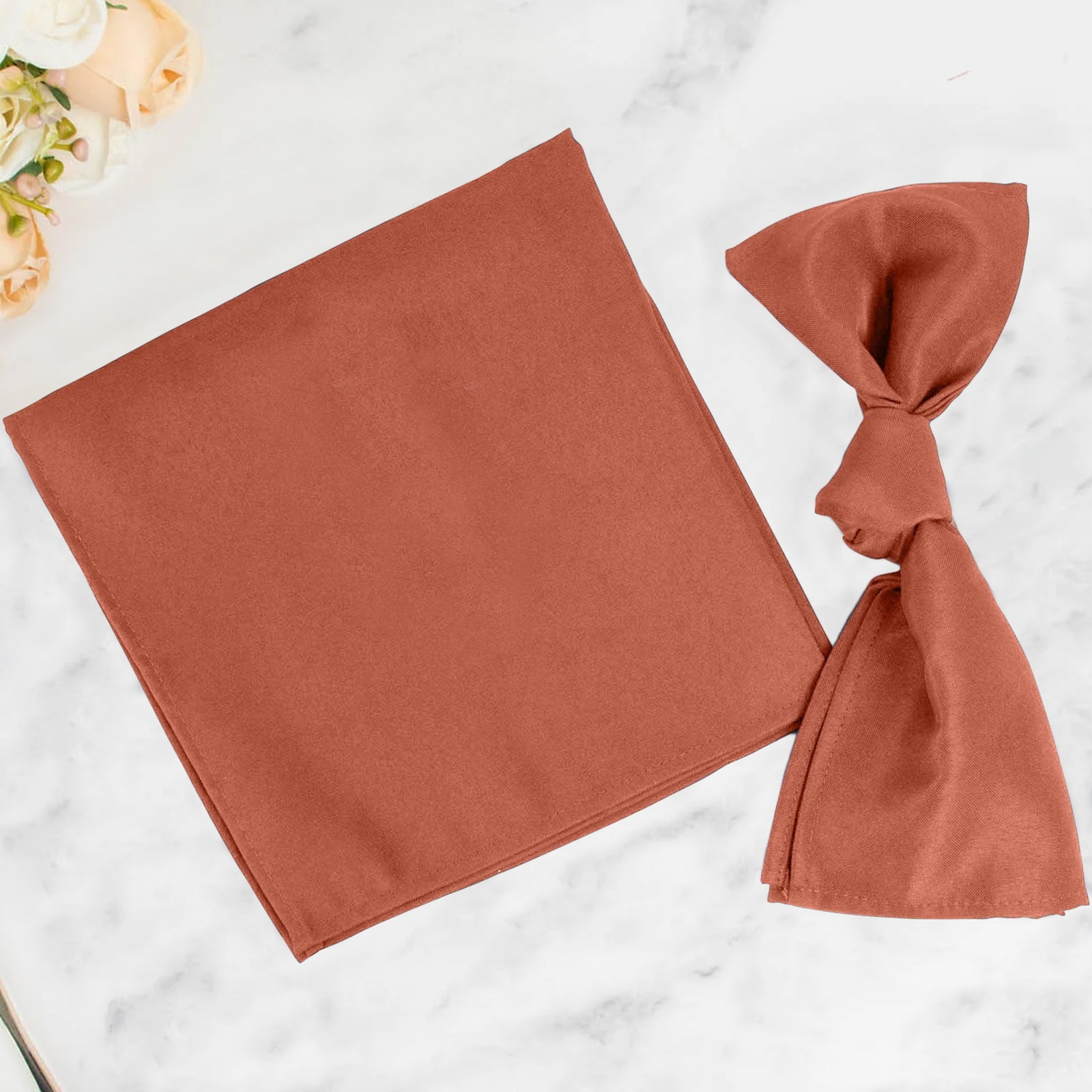 Efavormart 5 Pack | Terracotta 200 GSM Premium Polyester Dinner Napkins ...