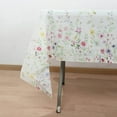 thumbnail image 1 of Efavormart 5 Pack White Green Spring Floral Rectangle Plastic Tablecloths, PVC Waterproof Disposable Table Covers with Wild Flowers Butterfly Print - 54"x108", 1 of 5