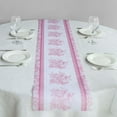 thumbnail image 1 of Efavormart 5 Pack White Pink Floral Pattern Non-Woven Table Runners with Ornate Borders, Kitchen Dining Table Decoration - 11"x108", 1 of 9