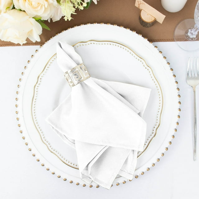 "Efavormart 5-Pack | White Wrinkle-resistant, Washable Polyester Dinner ...