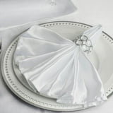 Efavormart 5 Pack | White Seamless Satin Cloth Dinner Napkins, Wrinkle ...
