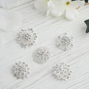 Efavormart 5 Pcs Assorted Silver Plated Mandala Crystal Rhinestone Brooches Floral Sash Pin Brooch Bouquet Decor