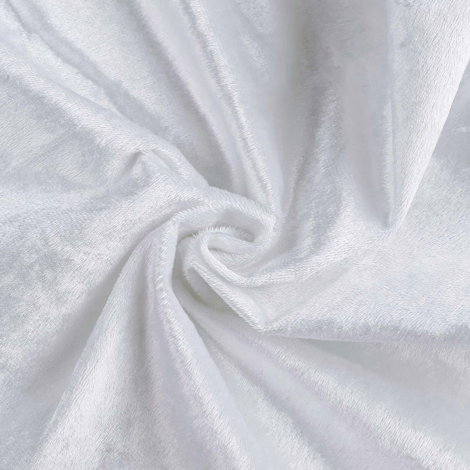 Efavormart 5 Yards Velvet Fabric Bolt 65" Wide Fabric Roll White Soft Touch Velvet Fabric
