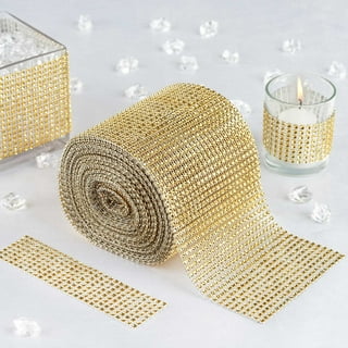 Akozon Diamond Ribbon Gold Rhinestone Trim 5 Yard 15mm Gold Edge Silver  Diamond Wrap Roll Ribbon Decor for DIY Sewing Craft