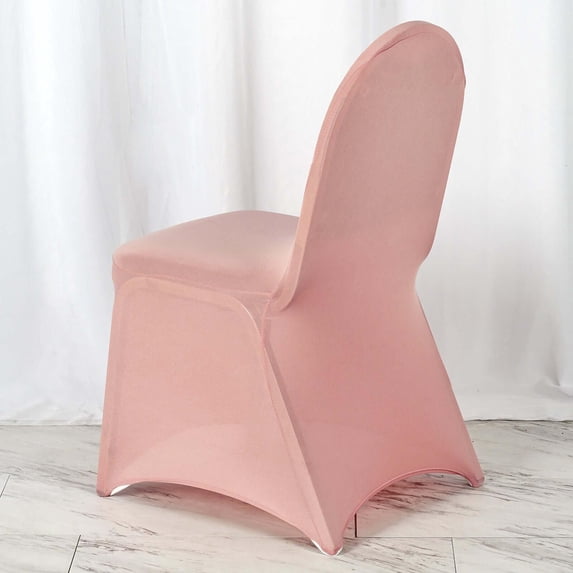 Efavormart 50 PCS Dusty Rose Stretchy Spandex Fitted Banquet Chair Covers for Party Dining Chairs Wedding Banquet Outdoor Event Catering Slip Covers