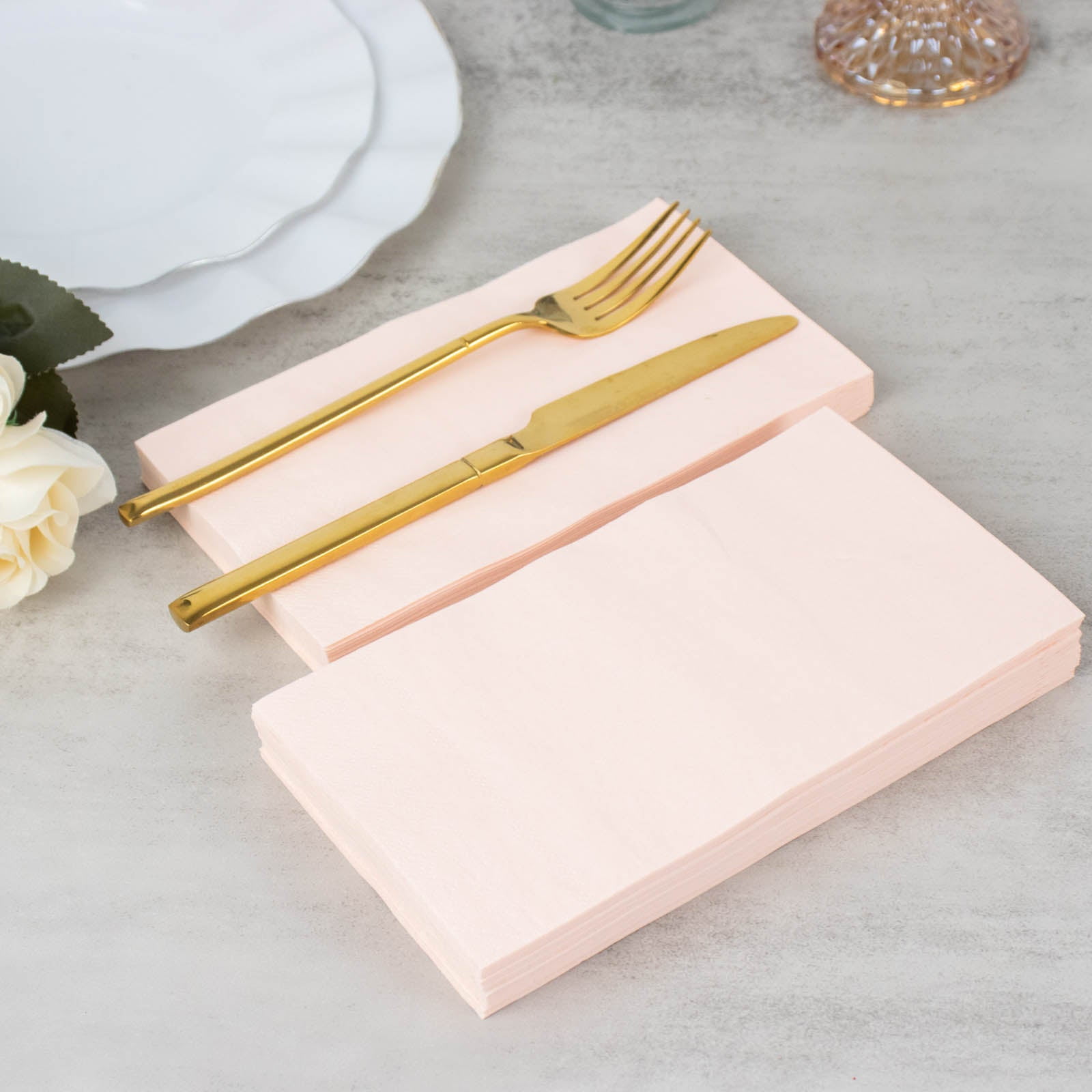 Efavormart 50 Pack 2 Ply Soft Blush Rose Gold Dinner Party Paper