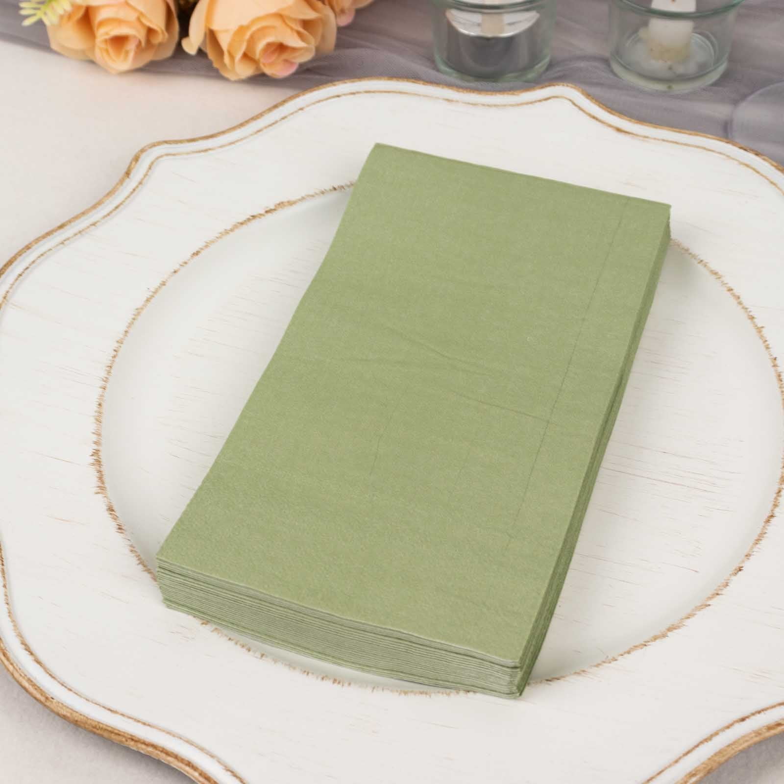 Efavormart 50 Pack | 2 Ply Soft Sage Green Dinner Party Paper Napkins ...