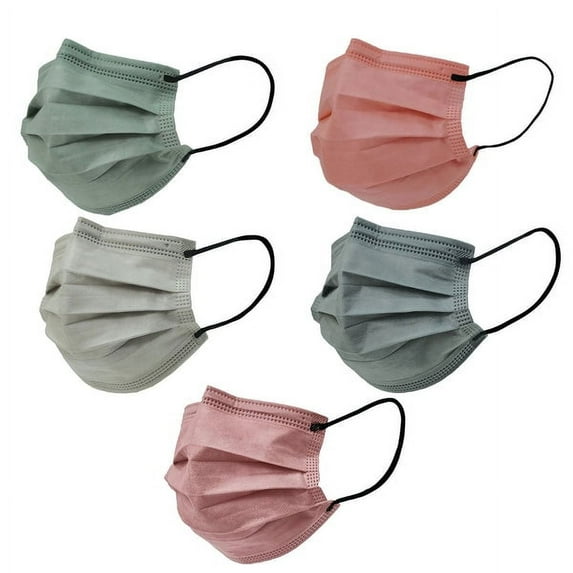 Efavormart 50 Pack | 3 Ply Assorted Colors Disposable Face Mask Non Woven Mask with Ear Loop