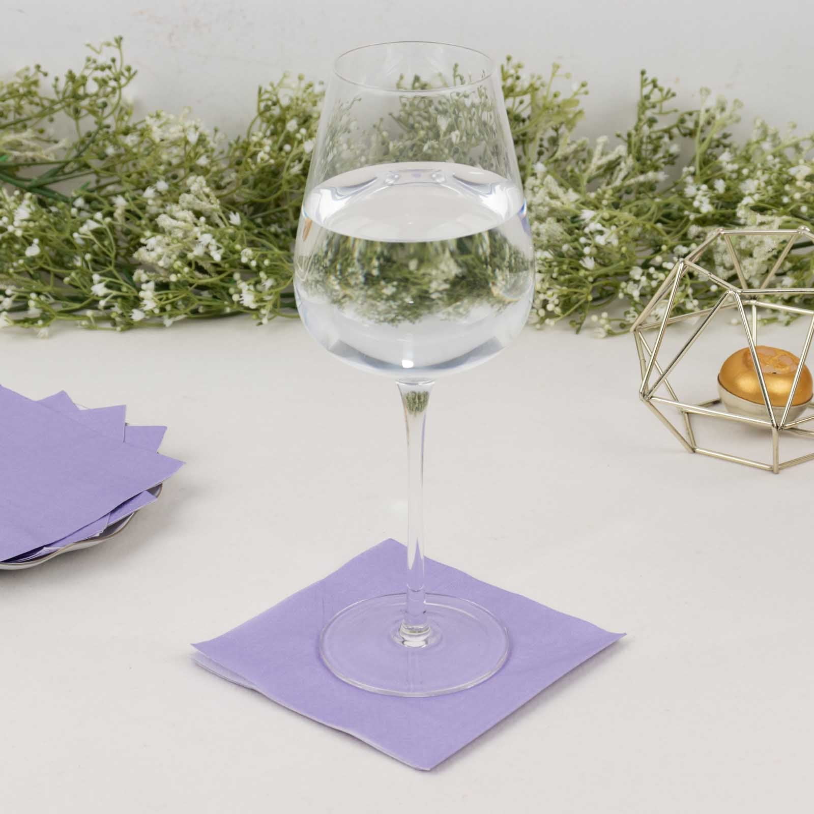 Efavormart 50 Pack | 5"x5" Lavender Soft 2-Ply Paper Beverage Napkins ...