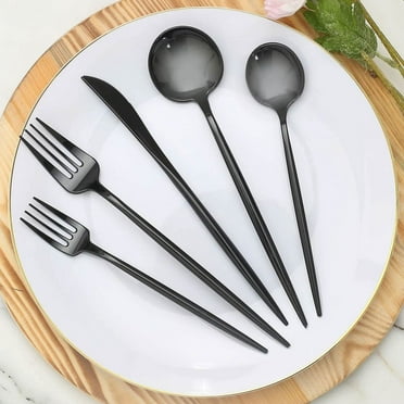 Efavormart 24 Pack | Gold / Clear Glittered European Plastic Utensil ...