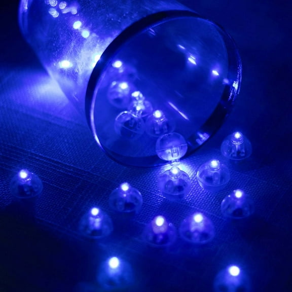 Efavormart 50 Pack Blue Round LED Balloon Lights, Waterproof Battery Operated Mini LED Balls - 0.5"
