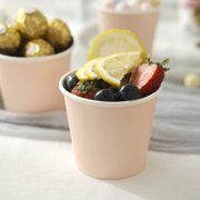 Efavormart 50 Pack | Blush/Rose Gold 10oz Eco-Friendly Paper Dessert Cups, Disposable Ice Cream Yogurt Bowls - 300 GSM