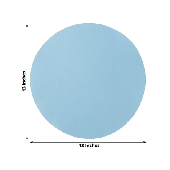 Efavormart 50 Pack Disposable Paper Placemats 13" Round – Dusty Blue Cardboard Dining Table Mats, 120 GSM