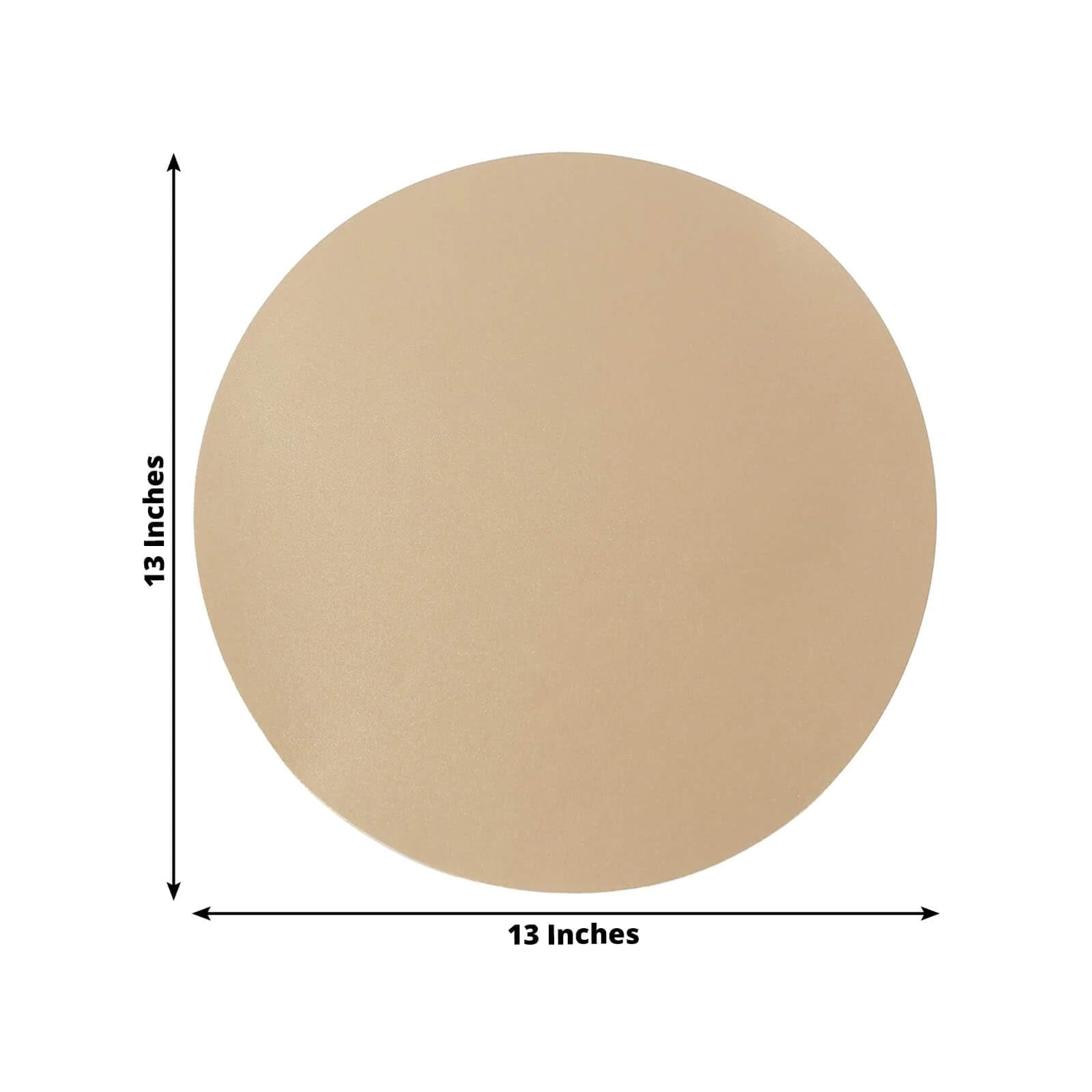 Efavormart 50 Pack Disposable Paper Placemats 13" Round – Taupe Cardboard Dining Table Mats, 120 GSM
