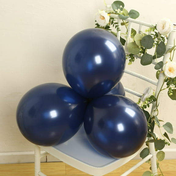 Efavormart 50 Pack Navy Blue Biodegradable Balloons, Eco-friendly Thickened Extra Strong Latex Helium Party Balloons - 12"