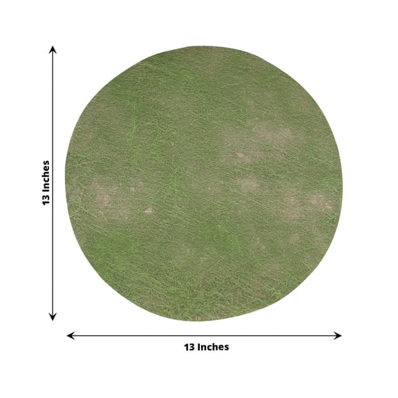 Efavormart 50 Pack Non-Woven Mesh Fiber Round Placemats, 13" Olive Green Disposable Table Mats for Dining & Events