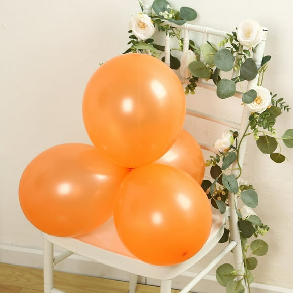 Efavormart 50 Pack Orange Biodegradable Balloons, Eco-friendly Thickened Extra Strong Latex Helium Party Balloons - 12"