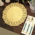 Efavormart 50 Pack Round Gold Paper Doilies, Food Grade Lace Paper