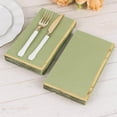thumbnail image 1 of Efavormart 50 Pack Sage Green Soft 2 Ply Dinner Paper Napkins with Gold Foil Edge, Disposable Party Napkins, 1 of 10
