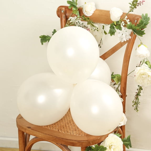 Efavormart 50 Pack White Biodegradable Balloons, Eco-friendly Thickened Extra Strong Latex Helium Party Balloons - 12"