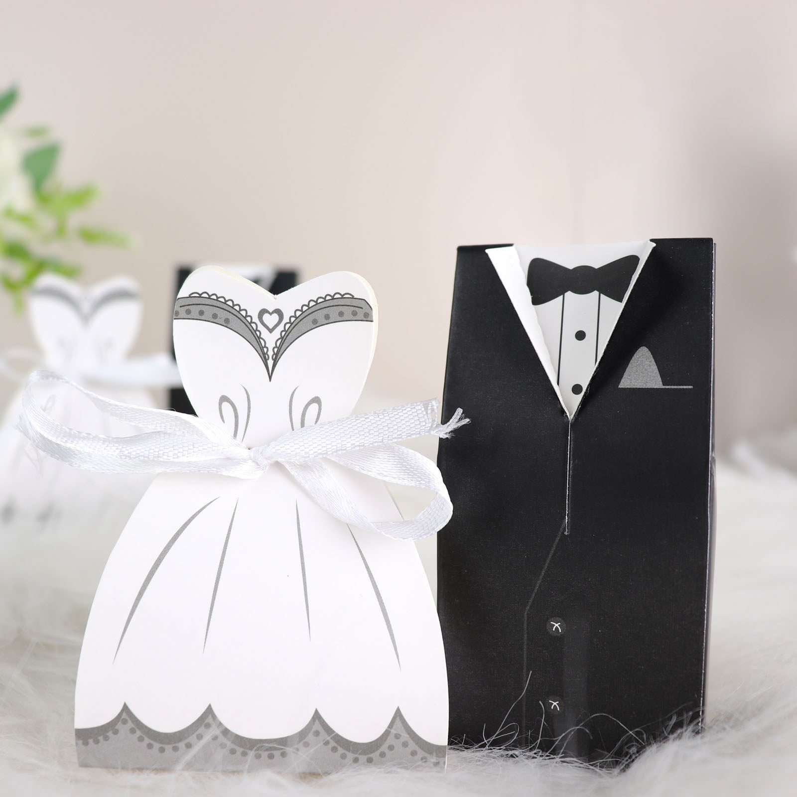 Efavormart 50 Pc Set | Wedding Dress & Tuxedo Shower Party