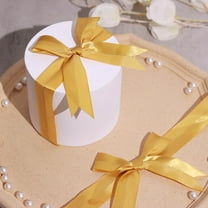 Efavormart 50 Pcs | 10" Gold Pre Tied Ribbon Bows, Satin Ribbon With Gold Foil Lining For Gift Basket & Party Favors Decor