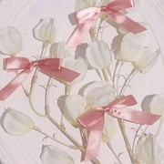 Efavormart 50 Pcs | 3" Dusty Rose Satin Pre Tied Ribbon Bows, Gift Basket Party Favor Bags Decor - Classic Style