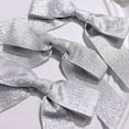 thumbnail image 1 of Efavormart 50 Pcs | 4" Silver Nylon Pre Tied Ribbon Bows For Gift Basket Party Favor Bags Decor - Glitter Design, 1 of 6
