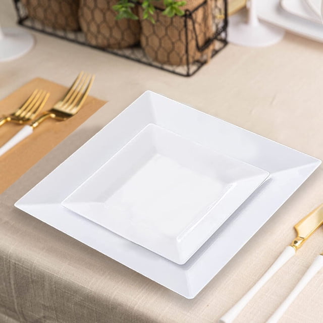 Occasions 960-Piece Wedding Party Disposable Plate Set - Belize Green & Gold, 120 Guests