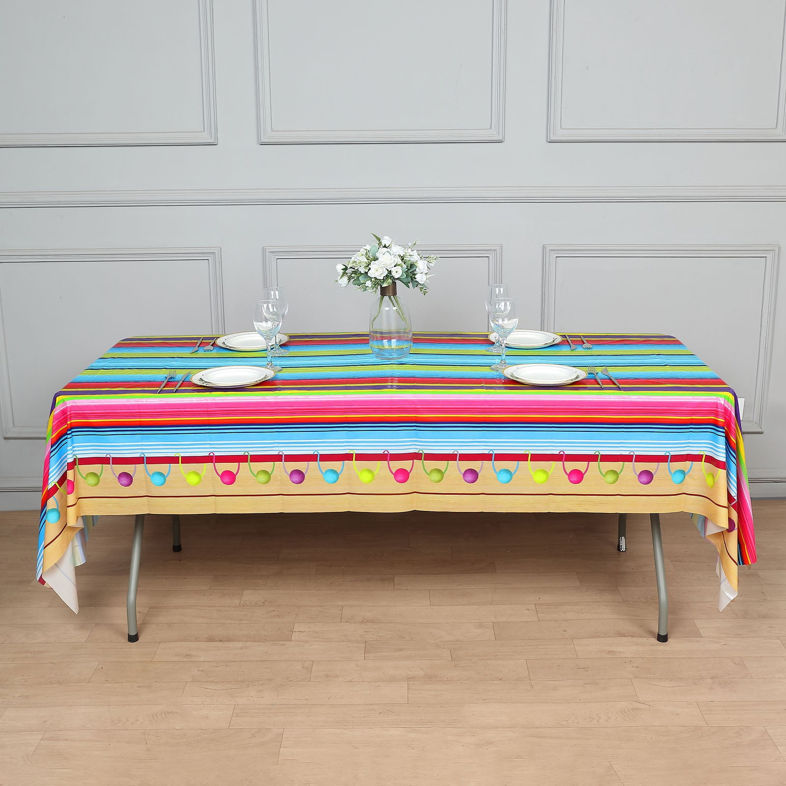 3 Pack Fiesta Table Cover, Cinco de Mayo, Mexican Party Supplies (54 x 108 in)
