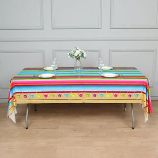 Preboun Mexican Party Supplies Include Mexican Tablecloth and Mexican Party  Banner Fiesta Party Decorations Plastic table cover for Rectangle Tables