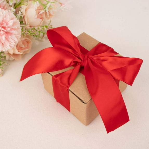 Efavormart 50 Yards 1.5" Satin Ribbon For Gift Package Wrapping, Hair Bow Clips & Accessories Making Crafting Wedding Decoration-Red