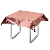 Efavormart 50"x50" Metallic Foil Square Tablecloth, Disposable Table Cover - Rose Gold Blush for ...