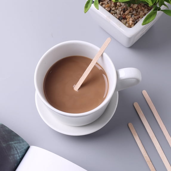 Efavormart 5000 Pack - 4" Eco Friendly Birchwood Classic Rounded Disposable Coffee Stirrers