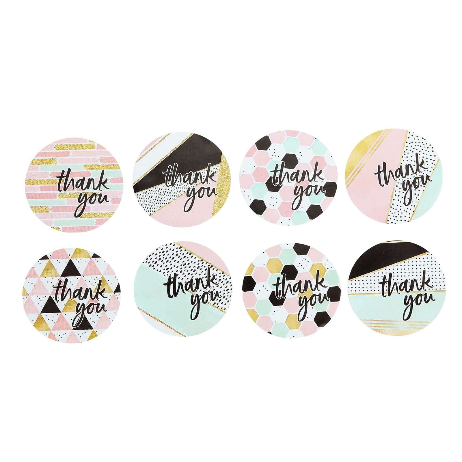500 Clear Christmas Stickers Roll - 1.5" Round Gold Foil Snowflake & Tree Designs For Cards & Gifts