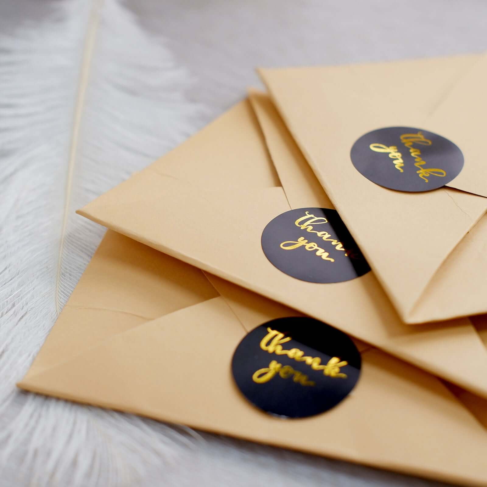 Efavormart 500PCS - 1.5" Round Thank You Stickers Roll With Gold Foil ...