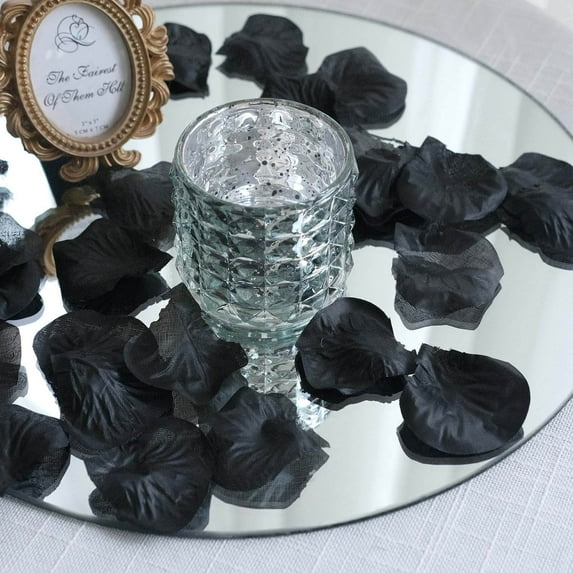 Efavormart 500pcs Artifical Rose Petals for Wedding Aisle Party Favor Jewelry Candy Sheer Flower Decoration - Black