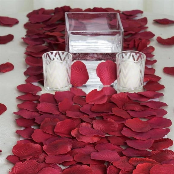 Efavormart 500pcs Artifical Rose Petals for Wedding Aisle Party Favor Jewelry Candy Sheer Flower Decoration - Burgundy