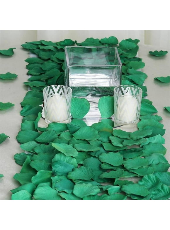 Efavormart 500pcs Artifical Rose Petals for Wedding Aisle Party Favor Jewelry Candy Sheer Flower Decoration - Hunter Green