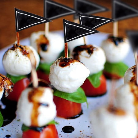 Efavormart 500pcs Sportsy Pennant Flag Toothpicks For Food decoration- Black