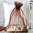 thumbnail image 1 of Efavormart 50PCS CHOCOLATE Organza Gift Bag Drawstring Pouch Wedding Favors Bridal Shower Treat Jewelry Bags - 6"x9", 1 of 5