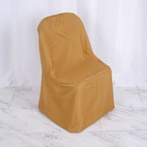 Efavormart 50PCS Gold Linen Polyester Folding Chair Cover Dinning Chair Slipcover For Wedding Party Event Banquet Catering