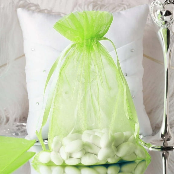 Efavormart 50PCS MINT Organza Gift Bag Drawstring Pouch Wedding Favors Bridal Shower Treat Jewelry Bags - 6"x9"