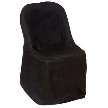 Efavormart 50pcs Black Linen Polyester Folding Chair Cover Dinning Chair Slipcover For Wedding Party Event Banquet Catering